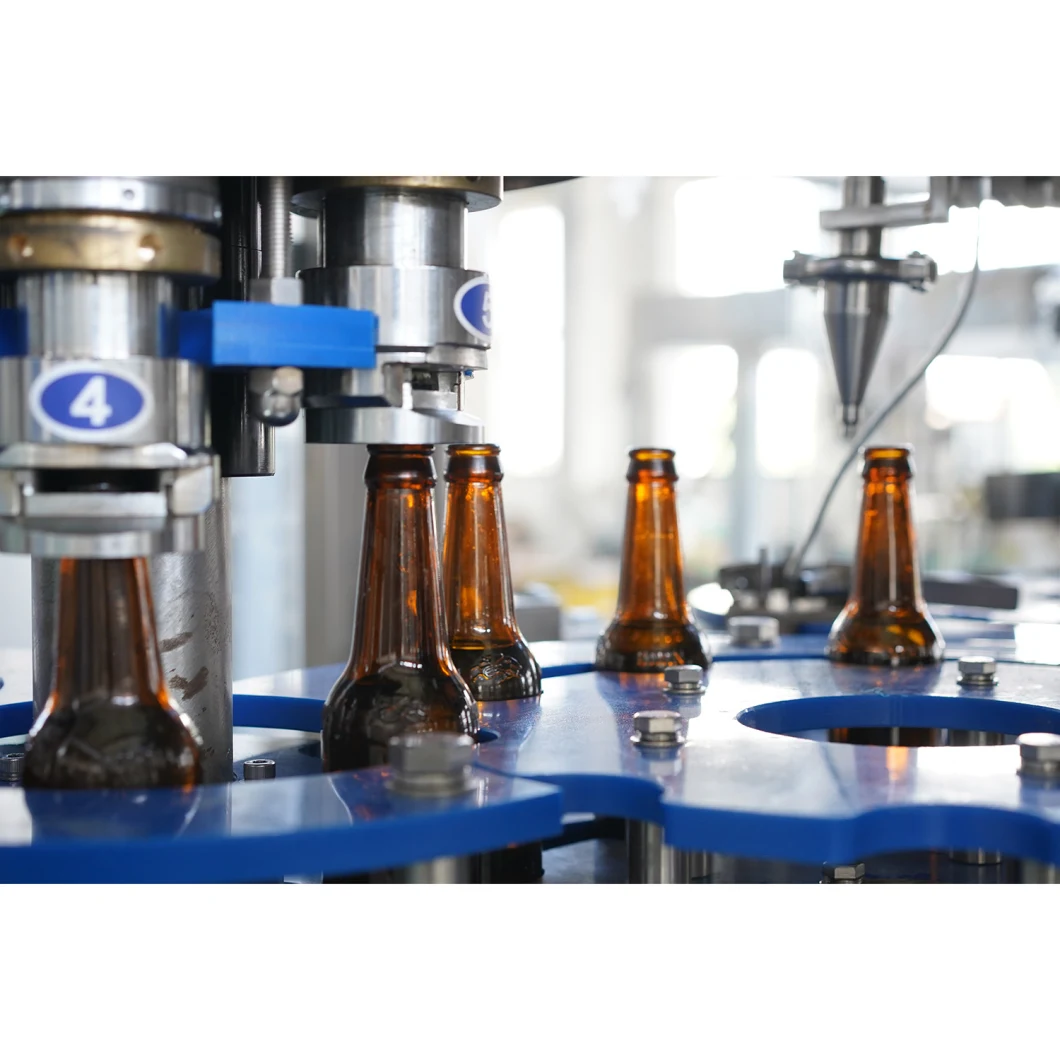 Glass Bottle Carbonated Soft Drink Beer Washing Filling Crown Capping Labeling Packing Machine